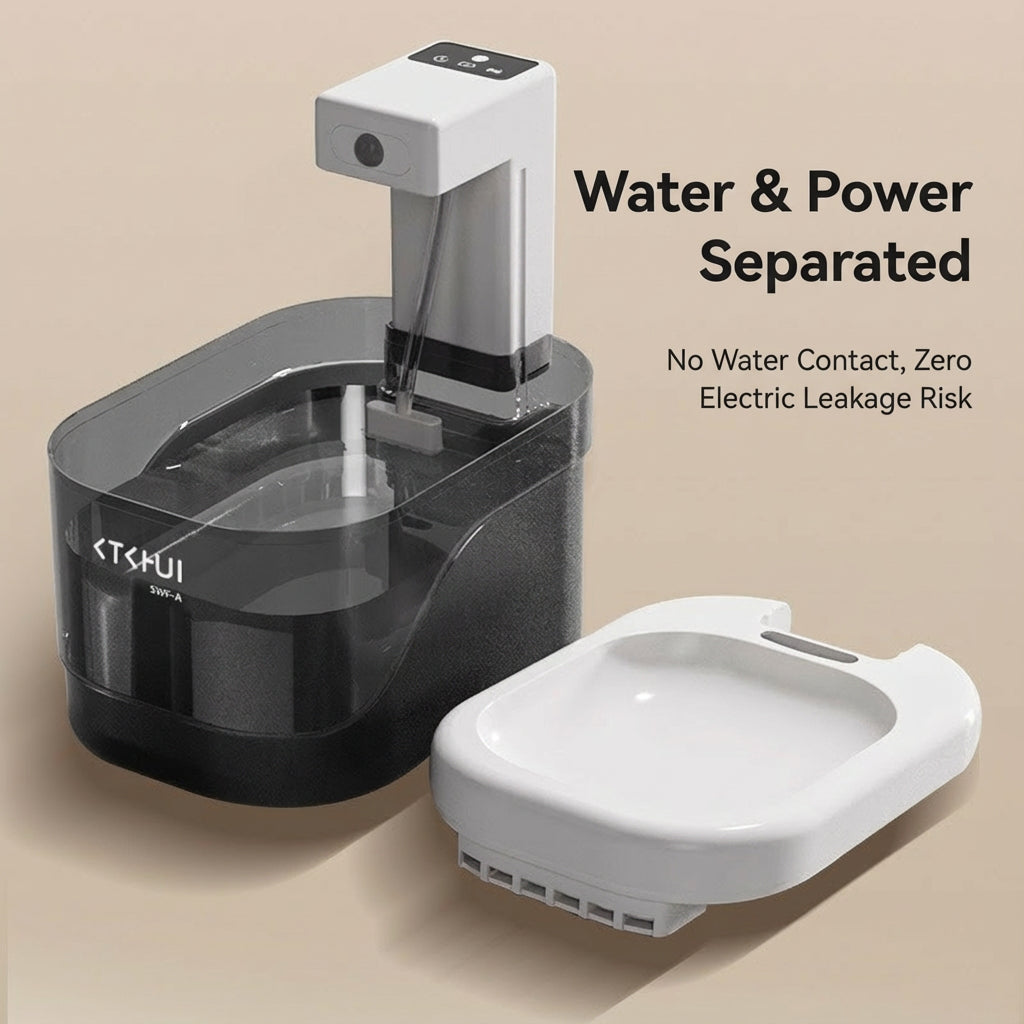 Wireless Ultra-Quiet 2L Cat Water Fountain - Motion Sensor & Battery Operated